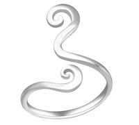 Healeved Bague D'orteil Ouverte Boho Argentée Réglable en Alliage Métallique pour Femmes Plage Été Anneau Décoratif Ajustable Taille Unique