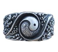 Healeved Bague Taoïste en Cuivre Vintage Unisexe, Anneau de Mode Design Chinois Tai Chi, Taille Unique Confortable, Bijou pour Femmes et Hommes, Accessoire Feng Shui pour Déclaration