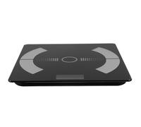 Healeved Balance Numérique Électronique Intelligente 26x26 Cm USB Rechargeable en Acier Piano Noir, Balance Domestique Précise pour Pesée Corporelle, Usage Maison et Voyage, Suivi Santé