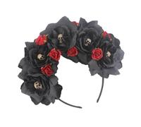 Healeved Bandeau à Fleurs Simulées Décor Crâne Pour Halloween Accessoire De Fête Élégant Et Unique Pour Adultes Pour Costumes