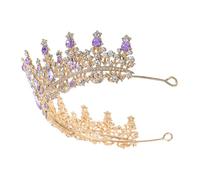 Healeved Bandeau de Mariée Strass Violet et Or, Diadème Cristal Délicat pour Mariage, Anniversaire et Fête, Accessoire Coiffure Femme Élégant et Léger, Décorations Cheveux Princesses