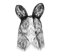 Healeved bandeau d'oreille de lapin bandeau de voile d'oreilles de lapin Élégant Cosplay bandeaux pour la mode féminine fête de bandeaux d'oreille de lapin dentelle Black