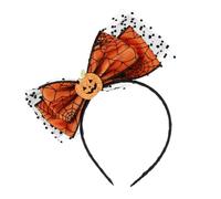 Healeved Bandeau Halloween avec Nœud Citrouille Squelette et Chauve Souris Accessoire de Coiffure pour Fête Adultes et Cosplay