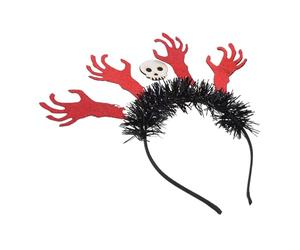 Healeved Bandeau Halloween Main Squelette Rouge Feutre Pailleté Léger et Confortable pour Fête Carnaval et Cosplay Femme