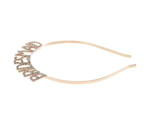 Healeved Bandeau pour Cheveux de Demoiselle D’honneur en Alliage Doré Strass Ab Scintillants, Bandeau à Lettres Décoratif Chic pour Mariage et Soirée, Accessoire Coiffure Femme Élégant