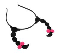 Healeved Bandeau tressé amusant bandeau tresse accessoires de cheveux de mariage bandeaux drôles pour femmes bandeaux de cheveux pour femmes bandeau farfelu bande tressée Plastique Noir