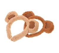 Healeved Bandeaux Oreilles D'ours Peluche 2 Pcs Style Mignon et Confortable pour Fêtes Thème Animal et Cosplay
