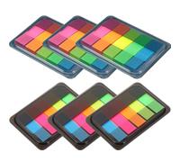 Healeved Bandes Adhésives Transparentes Fluorescentes 6 Boîtes Marqueurs de Phrases Portables Notes Autocollantes Surlignées Accessoires Pratiques pour École et Bureau Fournitures de