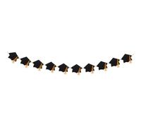 Healeved Bannière de Chapeaux de Graduation pour Fête de Remise des Diplômes Noire en Papier Décoration Unique Franges, Accessoire Photo Élégant pour Célébration
