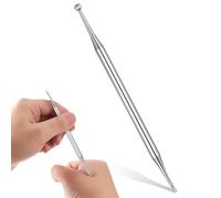 Healeved Bâton de Massage en Métal Inoxydable, Stylo D'acupression Portable Petit Format, Tige D'acupuncture Douce et Arrondie pour Massage des Points, Fatigue Musculaire, Usage Maison