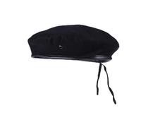 Healeved Béret Militaire de Scène Noir en Drap Peigné Cordon Réglable