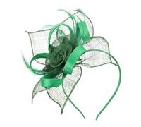 Healeved Bibi Vert Maille pour Femme Coiffe Paon de Style Années Fascinateur de Banquet Accessoire de Tête pour Mariée
