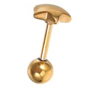 Healeved Bijou Piercing Langue Acier Inoxydable Doré Barre Star pour Piercing Corporel Accessoire Oral Confortable pour Soirées et Usage Quotidien