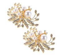 Healeved Bijoux de Chaussures pour Femmes Clips de Décoration avec et Perles Fausse pour Talons Accessoires Élégants pour Mariage et Événements Spéciaux de Boucles Amovibles