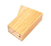 Healeved Bloc à Couteaux en Bois Naturel Fentes de Différentes Tailles, Support Pratique et Design Simple pour Ustensiles Cuisine sur Plan de Travail