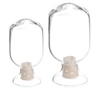 Healeved Bocal à Allumettes en Verre Transparent 125 ML 250 ML Lot de 2 Bouteilles de Rangement Décoratives Couvercle Contenant D’Allumettes Stable pour Décoration Maison Bureau et