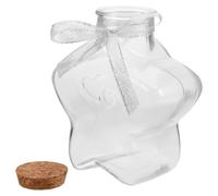 Healeved Bocal à Souhaits en Verre Étoilé 450 ML avec Bouchon en Liège Bouteille Décorative Transparente pour Mariage et Loisirs Créatifs Bouteille à Vœux en Verre Épais pour Messages et