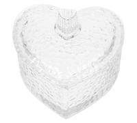 Healeved Boîte à Bijoux Rangement Espace- 188ml Couvercle en Verre de Cœur pour Bonbons et Cookies, pour Usage Domestique et Coiffeuse