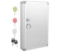 Healeved Boîte à Clés Murale en Alliage d'Aluminium 24 Emplacements 21X55X325 CM Serrure Sécurisée Organiseur de Clés Pratique pour Maison et Gestion Immobilière