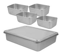 Healeved Boîte à Collation Grosse Capacité Argenté à Plusieurs Compartiments en Acier Inoxydable et Couvercle Facile à Ouvrir pour Salle à Manger et Réceptions