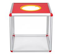Healeved Boîte à Dons Transparente Rouge 25 CM en Alliage d'Aluminium Carrée Urne pour Tombola Boîte à Suggestions et Vote Légère pour Événements Intérieurs et Couleur Couleur