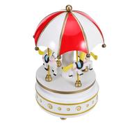 Healeved Boîte à Musique Carrousel Bois Vintage Rotation Hypnotique Cadeau Anniversaire et Décoration de Bureau