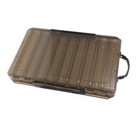 Healeved Boîte à Pêche Multifonctionnelle Grosse Capacité Organisateur Double Face pour Leurres et Appâts Conteneur Étanche Gris Compartiments Modulables Porte-Hameçons Portable pour