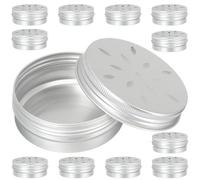 Healeved Boîte de Dressage Olfactif 12 Pièces 60ml pour Chien, en Aluminium | Couvercle Perforé, Finition Argentée, Usage à Maison ou Pendant les Séances, Nettoyage Facile