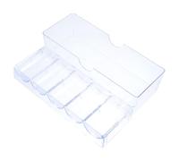 Healeved Boîte de Rangement Couvercle Transparent en PS 100 Pièces pour Jetons de Mahjong Organisateur Facile à Ouvrir Design à Cinq Compartiments pour Jeux de Société