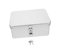 Healeved Boîte de Rangement Métallique Vintage avec Serrure et Clé Coffret Rétro Tôle pour Bijoux et Documents Organisateur de Bureau Sécurisé et Élégant