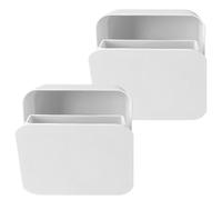 Healeved Boîte de Rangement Murale Blanche en Abs pour Cosmétiques, 2 Pièces, Installation Facile sans Perçage, pour Petits Objets et Dentifrice, Compatible Murs et Armoires