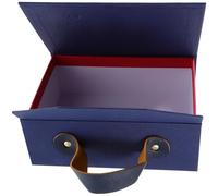 Healeved Boîte D'emballage Présent Bleue Petite Taille en Carton avec Poignée, Boîte Réutilisable Multi-usage pour Fête de Mariage et Festival, Contenant pour Bijoux et Cosmétiques,