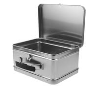 Healeved Boîte Métallique Rectangulaire avec Poignée 205X150X100 MM, Boîte de Rangement en Fer-Blanc Argentée avec Couvercle, Coffret Présent Vide Réutilisable pour Bonbons, Bijoux et