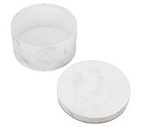 Healeved Boîte Présent Ronde pour Fleurs Stabilisées Petite Taille 18X9 CM Motif Marbre Blanc Finition Dorée Emballage pour Bouquet Mariage et Saint-Valentin