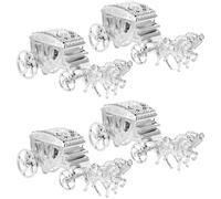 Healeved Boîtes à Dragées de Argenté en Plastique Décoration Élégante et Chic Lot de 4 Boîte à Bonbons pour Fête ou Mariage ou Coffret à Bijoux