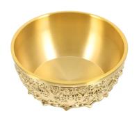Healeved Bol à Trésor en Cuivre Doré 8 CM Bol Décoratif Feng Shui Multifonction pour Maison et Bureau et Bassin Monétaire Objet de Collection Artistique