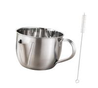 Healeved Bol Séparateur de Graisse pour Soupe en Acier Inoxydable 304 Couvercle et Brosse de Nettoyage - Cuisine Domestique et Professionnelle, Ustensile Inox Polyvalent