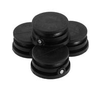 Healeved Bouchons de Leash pour Planche de Surf Noirs en Plastique Résistant UV, Lot de 4 Embouts Ronds pour Prise de Cordon de Paddleboard, Accessoires Étanches et Compatibles Stand Up