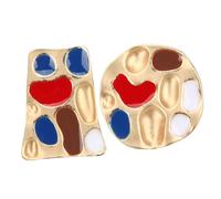 Healeved Boucles D’oreilles Asymétriques Originales Palette de Peinture Métal Mat Hypoallergénique Femme Présent Artistes Soirée Style Unique