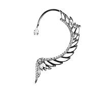 Healeved Boucles D’oreilles Clip Cristal Pleine De Diamants, Alliage Métal, Non Perforantes, Femme, Usage Quotidien Et Cérémonie, Style Grimpant Aile D’ange Medium