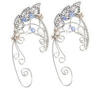 Healeved Boucles d'Oreilles Clip de Feuille Bijoux de Fée Manchettes d'Oreilles Non Perçantes Design Unique pour Femmes Accessoires de Fête Confortable et Pratique