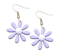 Healeved Boucles D'oreilles Forme Marguerite Pourpre Légères et Confortables en Acrylique Simple et Élégante pour Femmes Look Décontracté ou Habillé