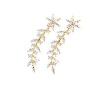 Healeved Boucles d'Oreilles Grimpantes Élégantes pour Femmes Design Floral Anti-Allergique pour Mariage Taille Unique