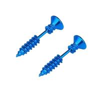 Healeved Boucles Oreille à Vis Acier Inoxydable Style Punk Clous Pointus Unisexe pour Hommes et Femmes Bleu
