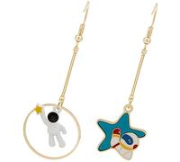 Healeved Boucles Oreilles Femme Pendantes Asymétriques Étoiles et Astronautes Design Créatif et Élégant pour Tenue