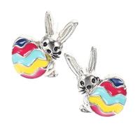 Healeved Boucles Oreilles Lapin et Œuf de Pâques pour Femmes Bijoux Délicats pour Fête Fille Design Mignon et