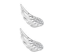 Healeved Boucles Oreilles Plume Argent Pendantes Créatives Légères et Confortables pour Femmes et Filles Style Ailes Ange Chic pour Fêtes et Usage Quotidien