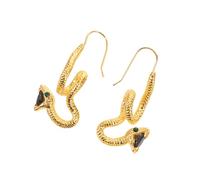 Healeved Boucles Oreilles Serpent Gothique Asymétriques Alliage avec Œil Vert Bijoux Dangle Rétro Envoûtants pour Femmes Accessoires Halloween Vintage avec Effet Visuel Saisissant