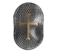 Healeved Bouclier médiéval pour Cosplay - Bouclier de Guerrier Romain orné d'une Croix - Accessoire de Costume d'armure Renaissance pour Halloween et Jeux de rôle