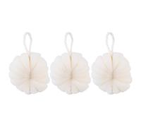Healeved Boule De Bain En Filet Exfoliante 3 Pcs Grosse Taille Beige Pour Bain Doux Massage Peau Délicate Usage Maison Et Voyage